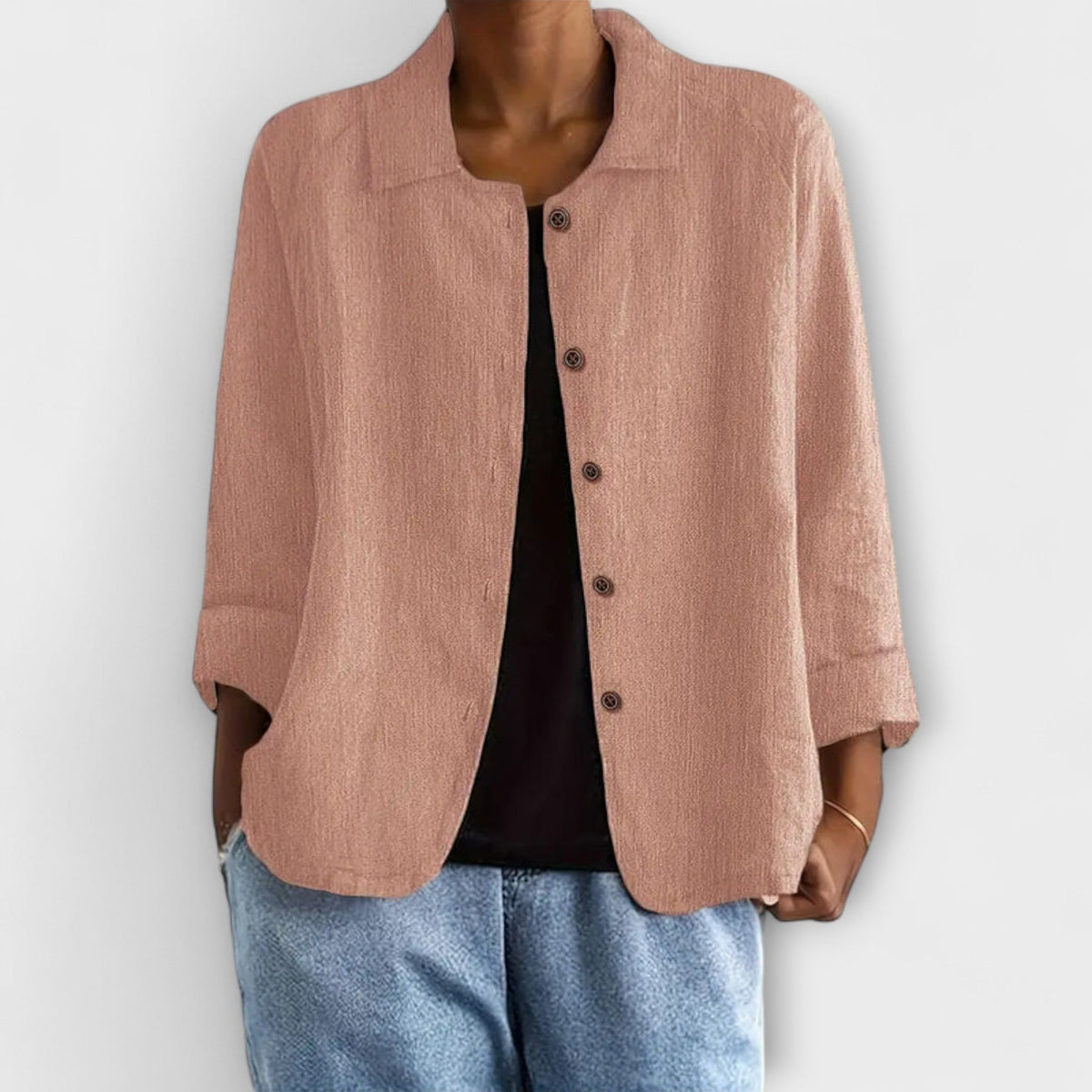 Mira - Cardigan Léger Rose Poudré