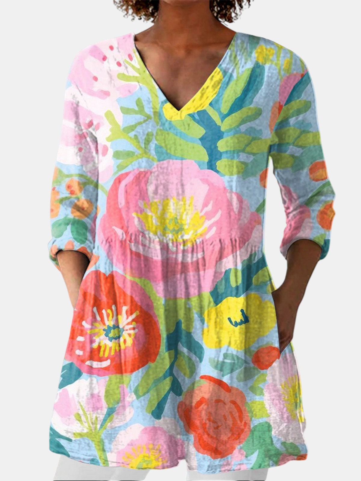 Helene | Blouse Longue à Col en V