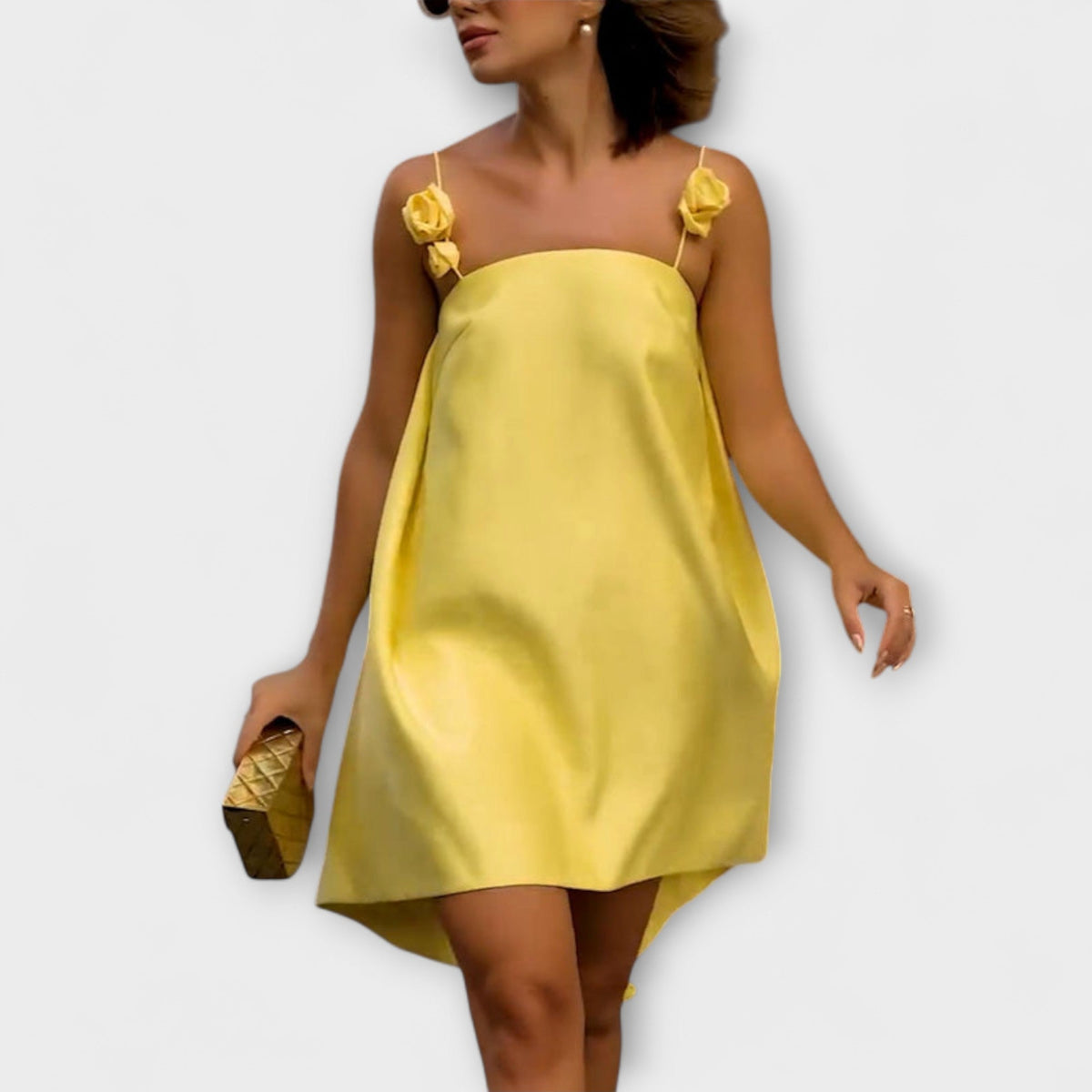 Jordan - Mini-Robe Jaune à Bretelles