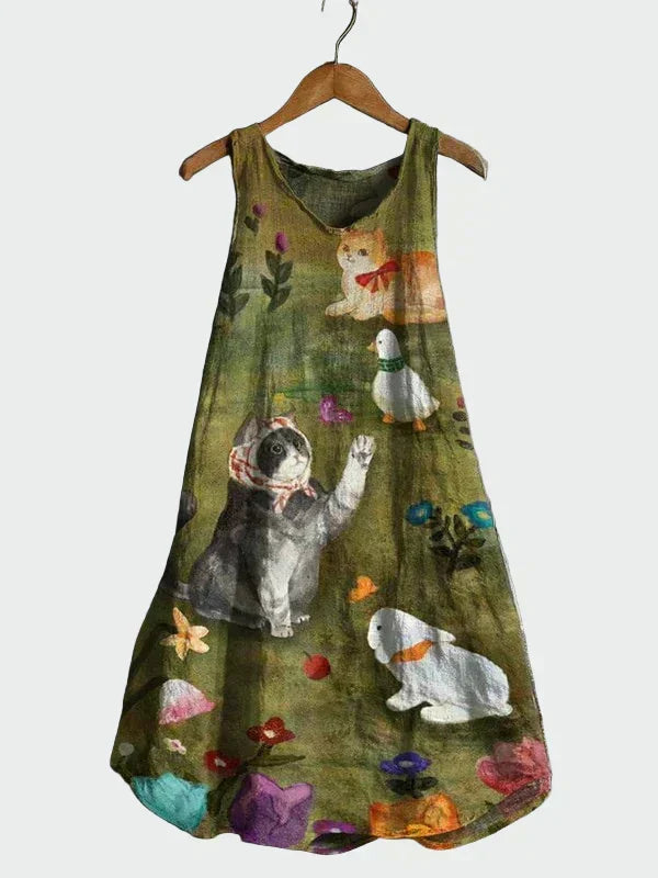 Robe Verte à Motif Chien
