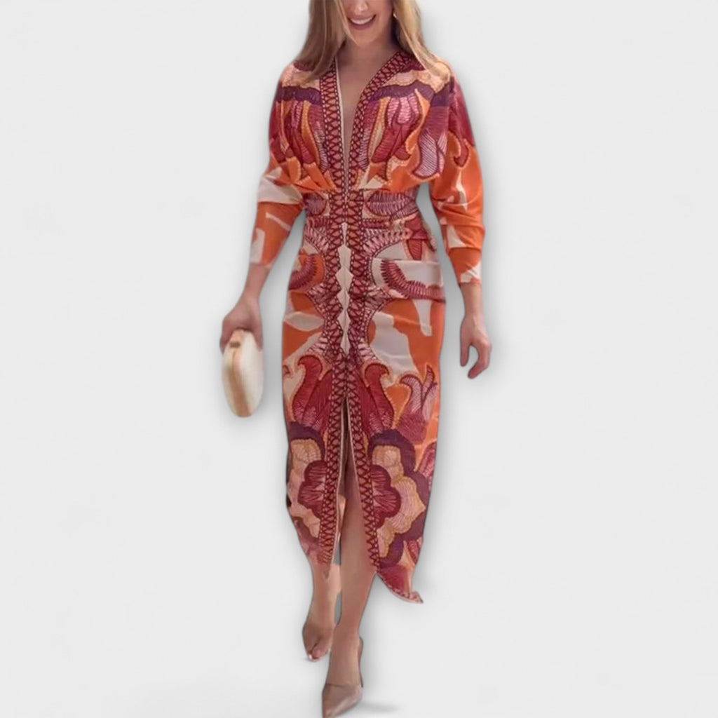 Cleo - Robe Midi Dolman à Imprimé Brésilien