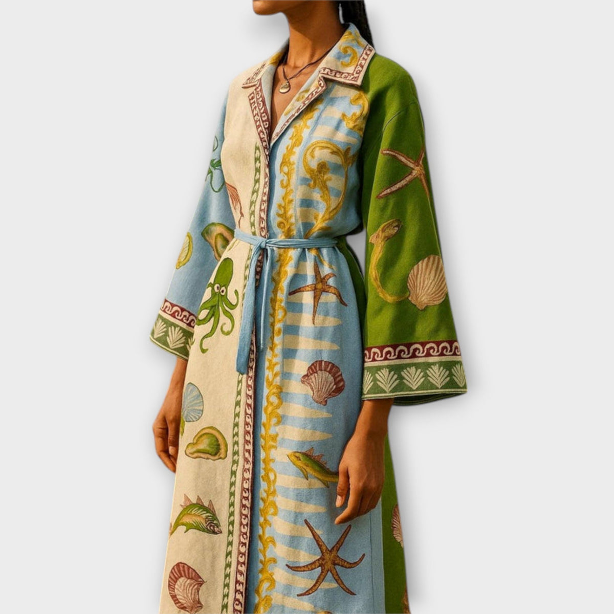 Jule - Robe Chemise en Twill Imprimé à Ceinture