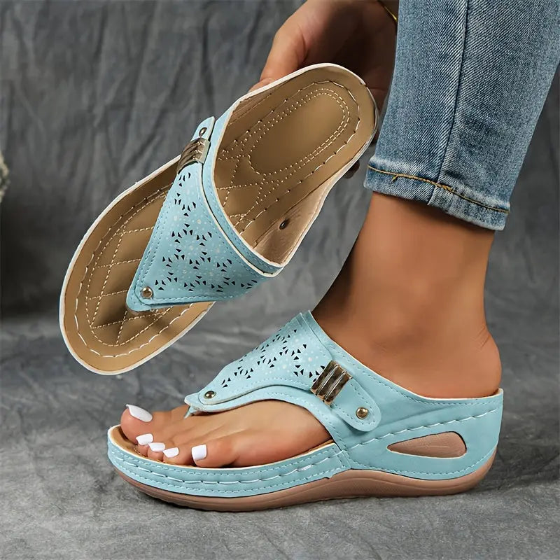 Élodie - Sandales entredoigt compensées pour femme