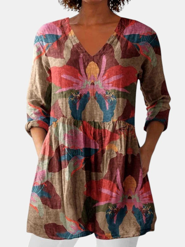 Sarah | Blouse Longue à Col en V