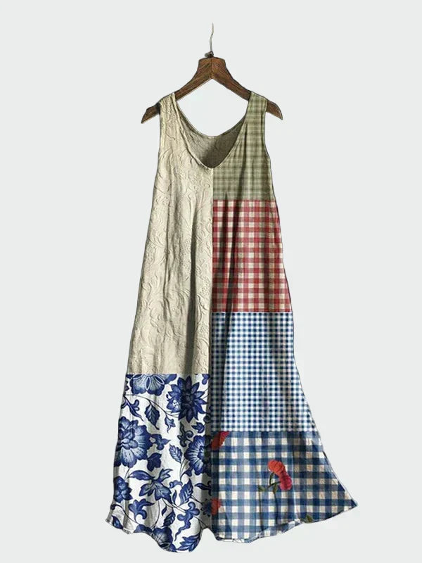 Robe à Carreaux Bleus et Rouges