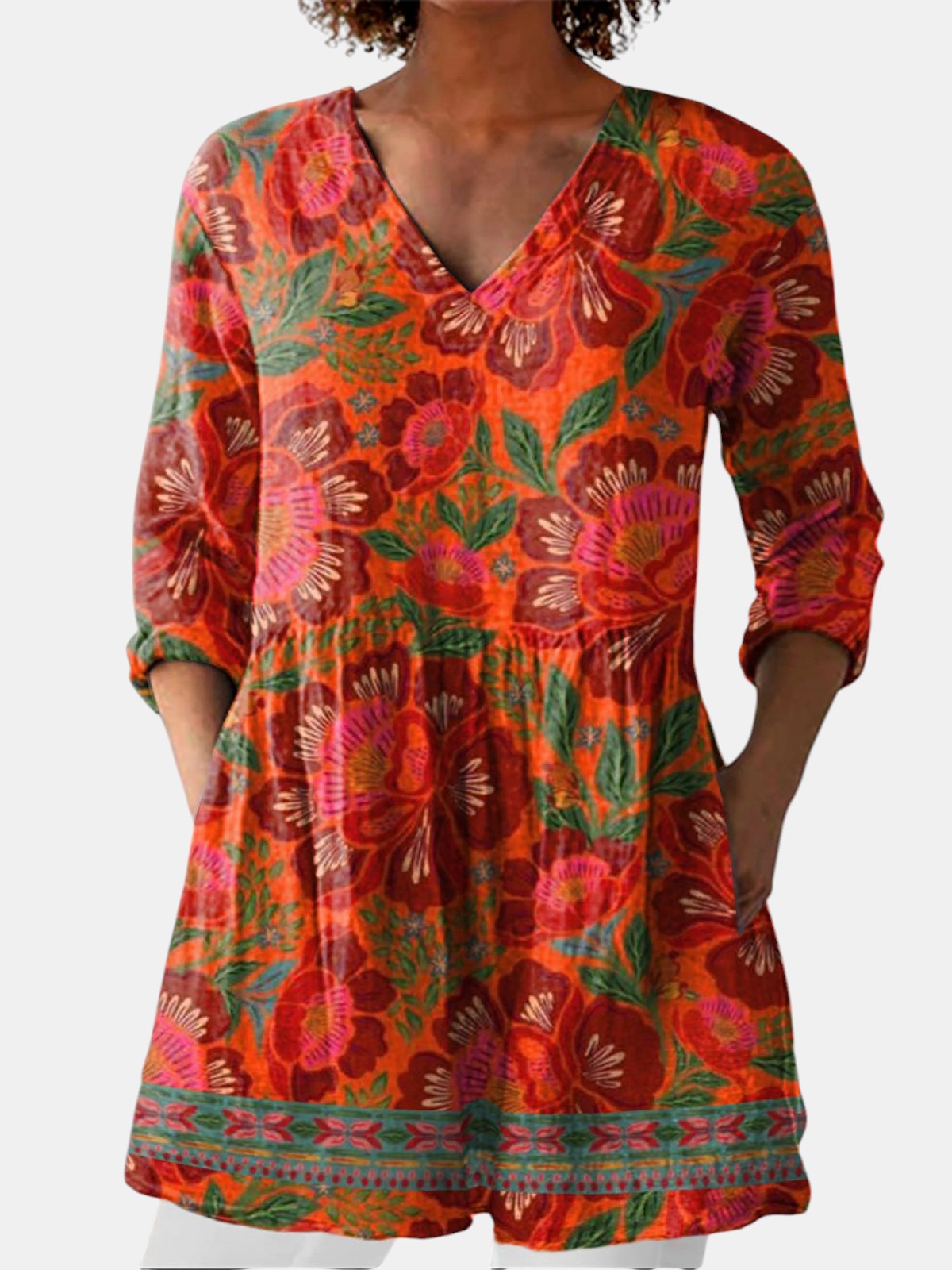Marion | Blouse Longue à Col en V