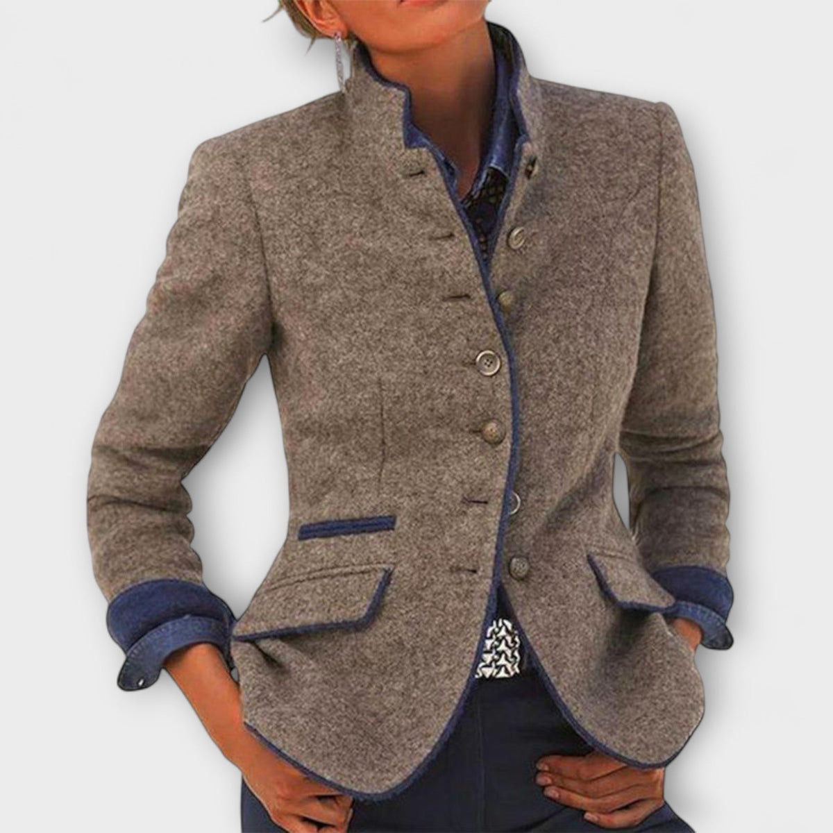 Aurea - Veste en Tweed Élégante Beige