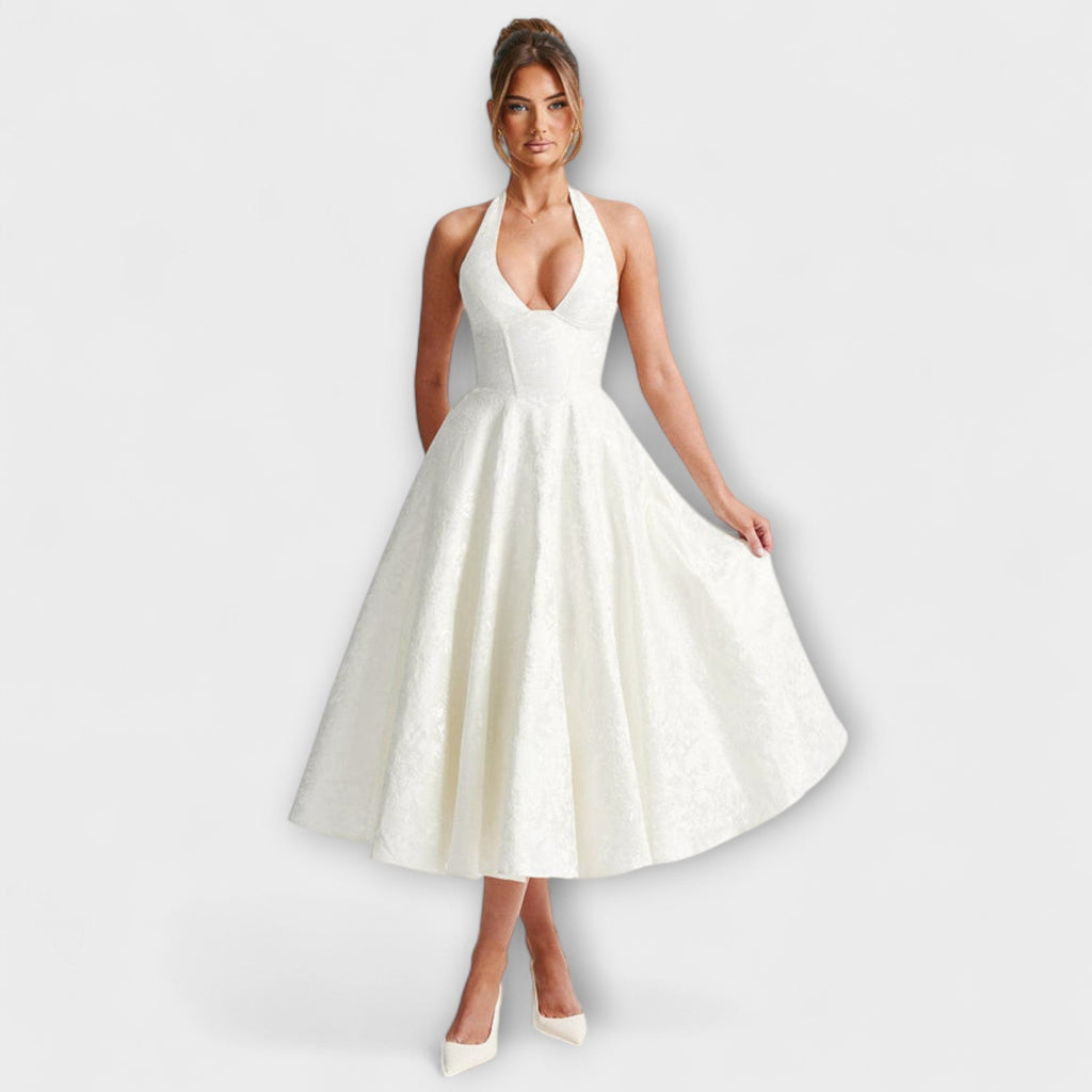 Catalina - Robe Midi Romantique Blanche