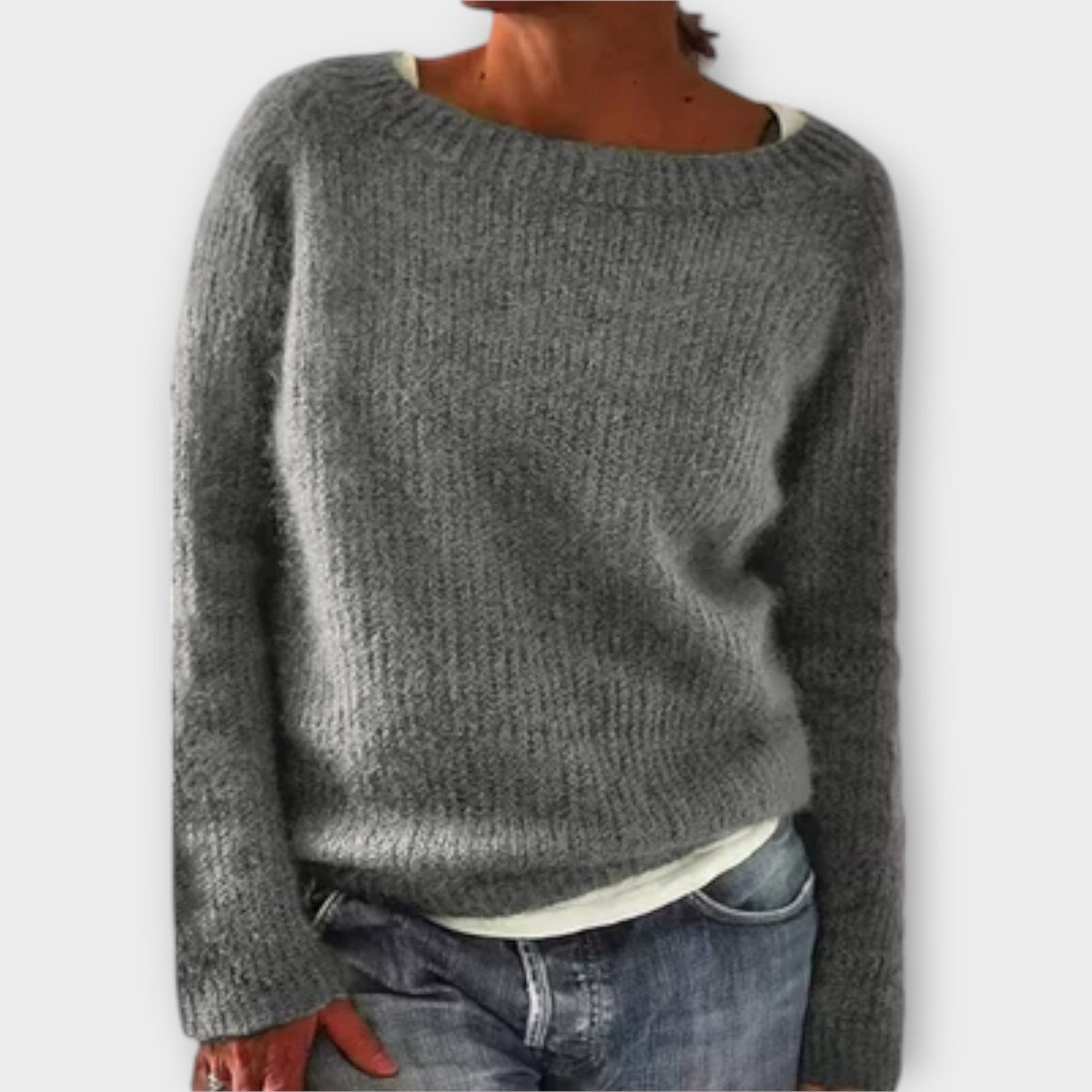 Regine - Pull Uni Gris