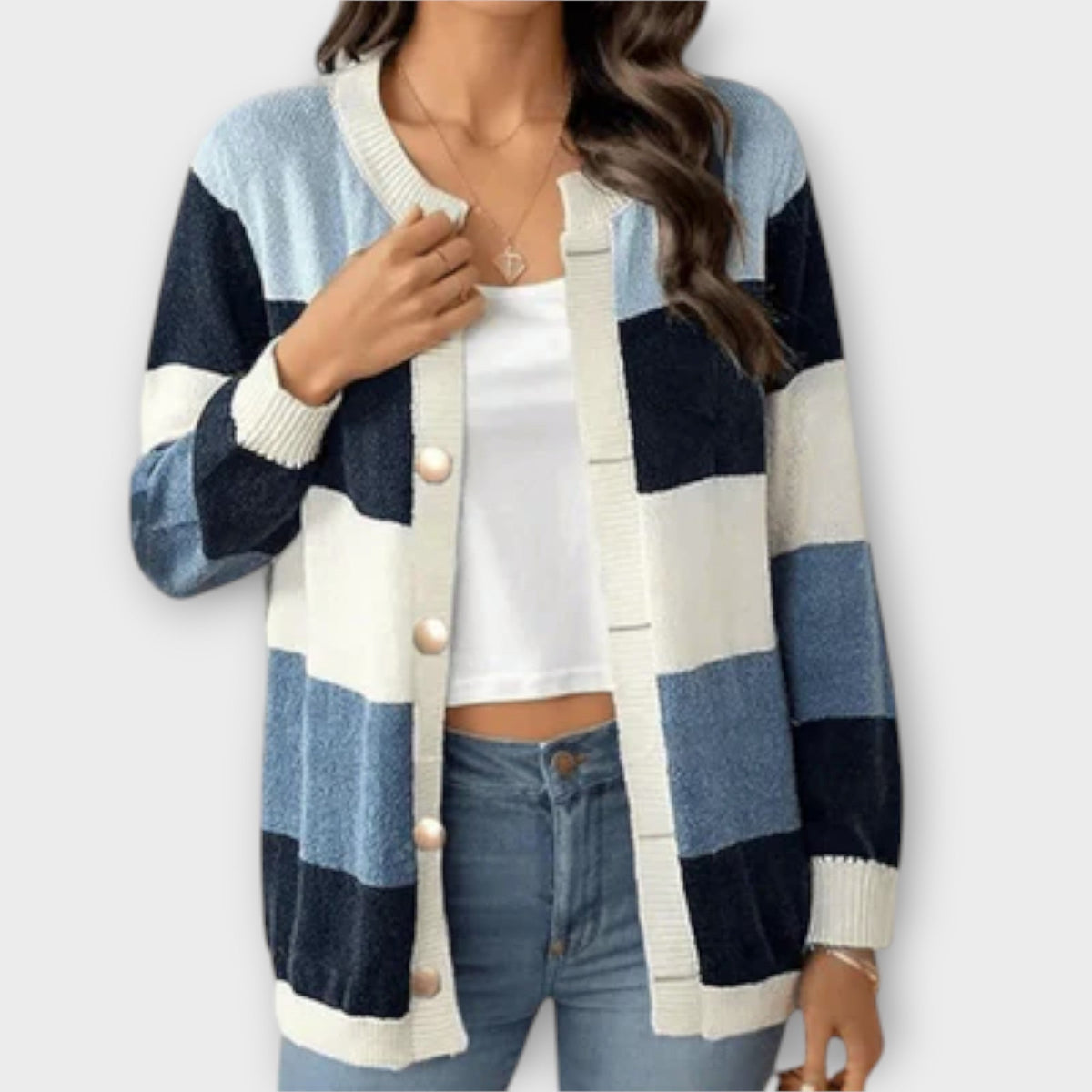 Lotenia - Cardigan Pastel à Rayures