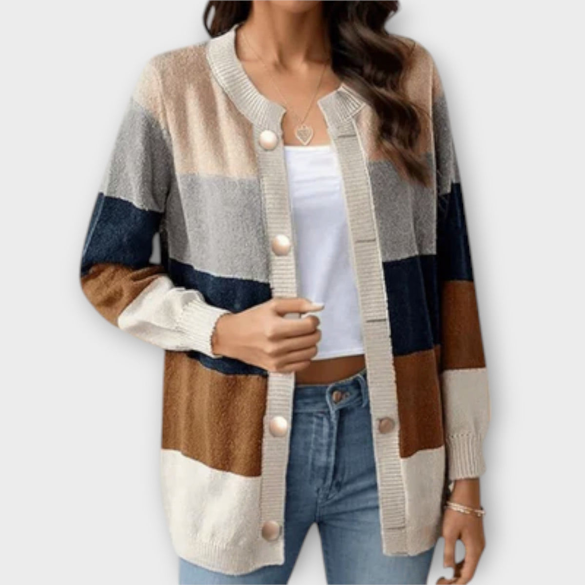 Lotenia - Cardigan Pastel à Rayures