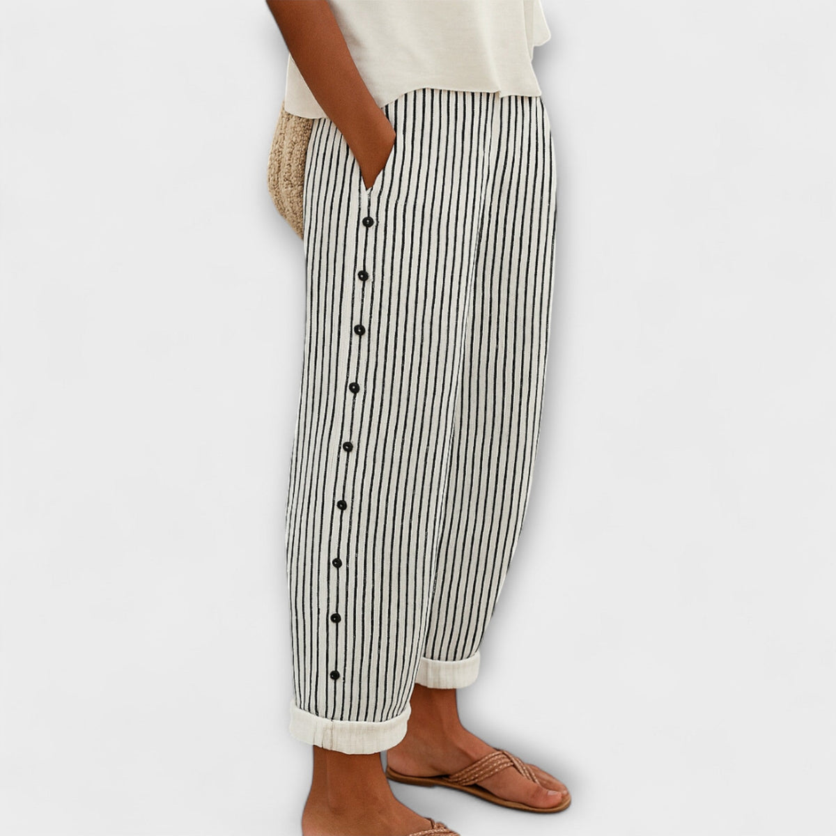 Wilma - Pantalon Décontracté Rayé