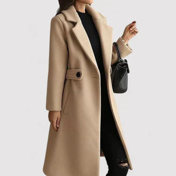 Clara - Manteau Beige à Ceinture