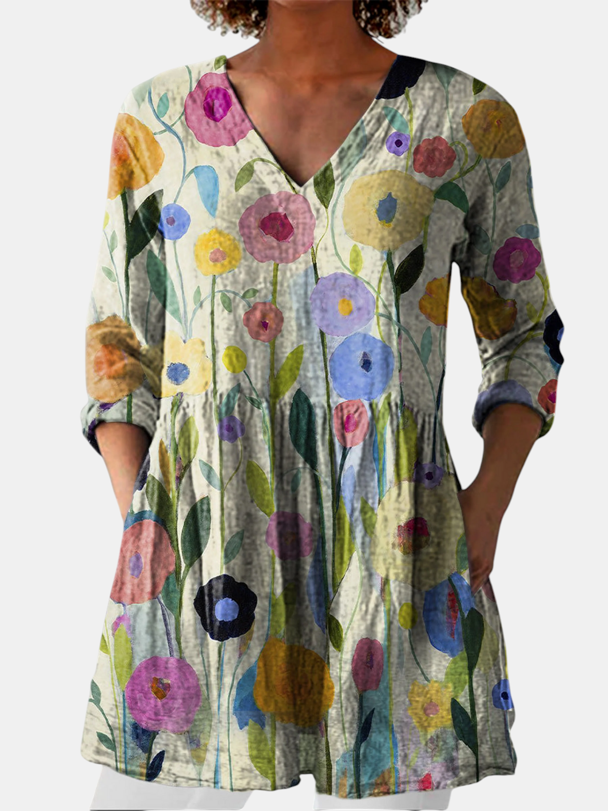 Louise | Blouse Longue à Col en V