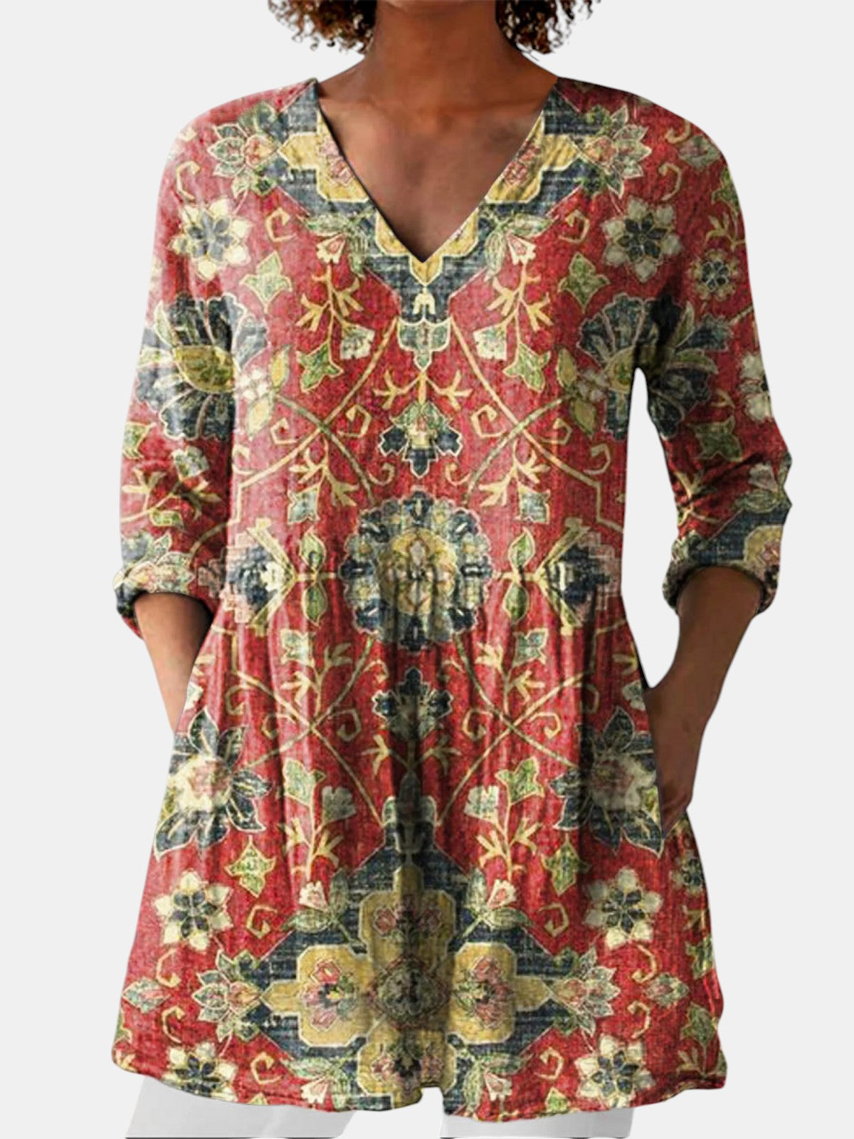Lea | Blouse Longue à Col en V