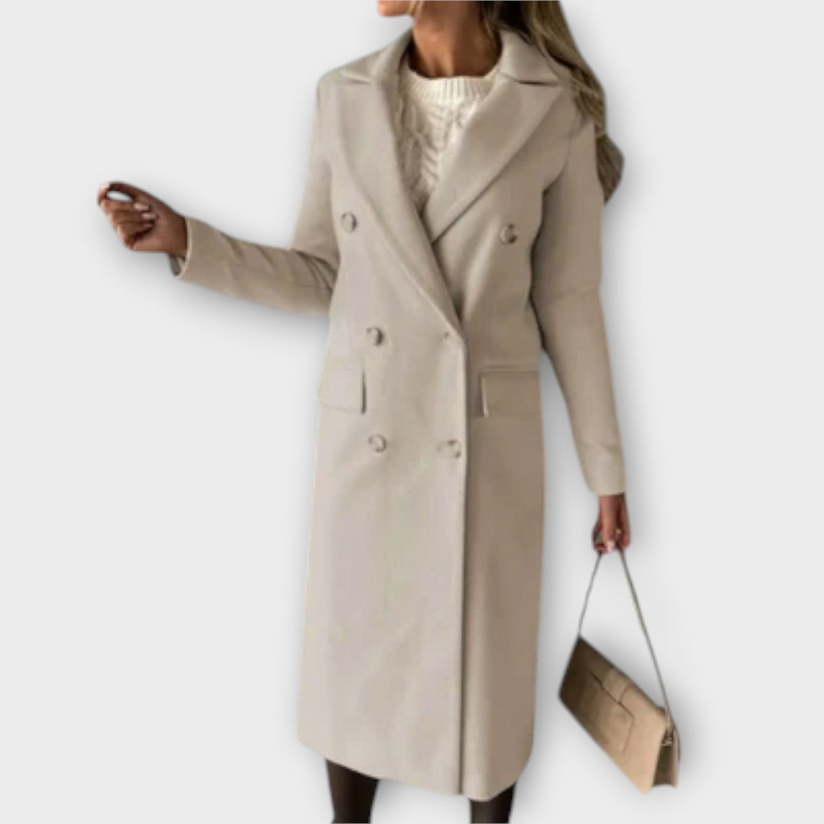 Judith - Manteau Élégant Bleu Clair