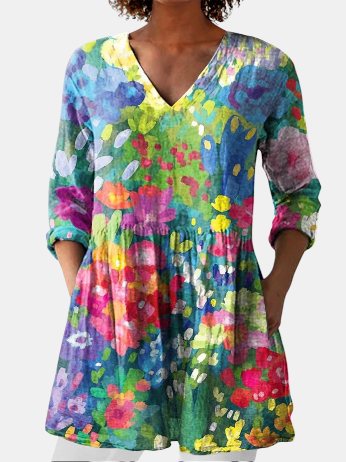 Maelle | Blouse Longue à Col en V