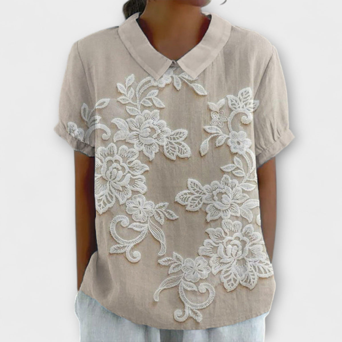 Emma - Chemise Blanche à Dentelle Vintage