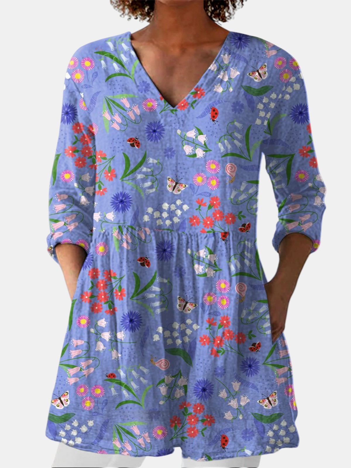Aline | Blouse Longue à Col en V