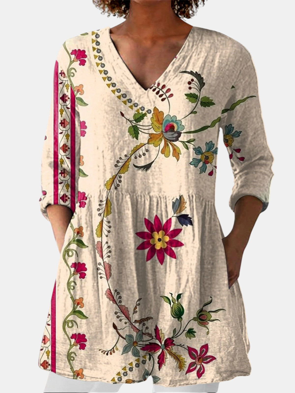 Clara | Blouse Longue à Col en V