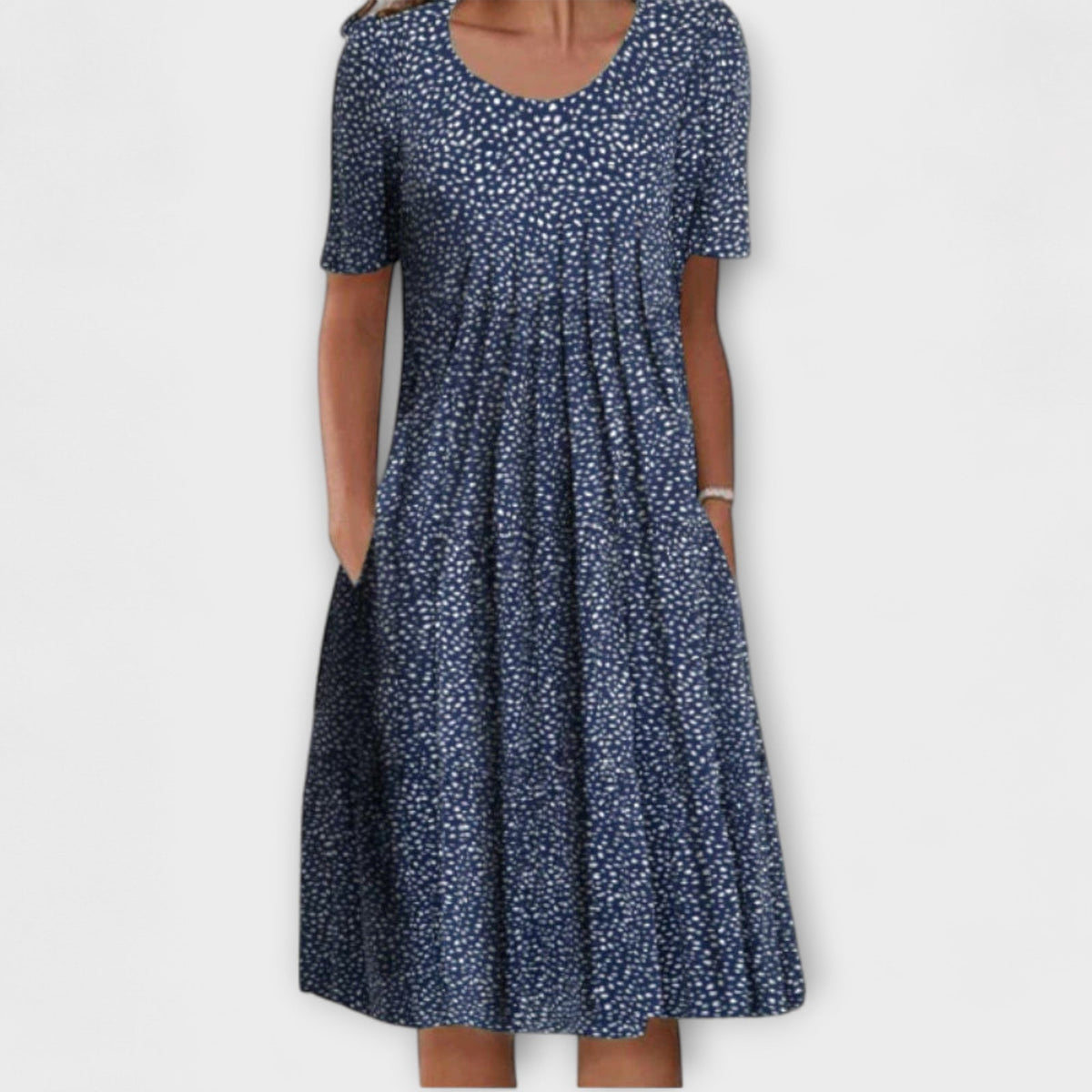 Emelie - Robe à Étages Blanche à Motif Floral
