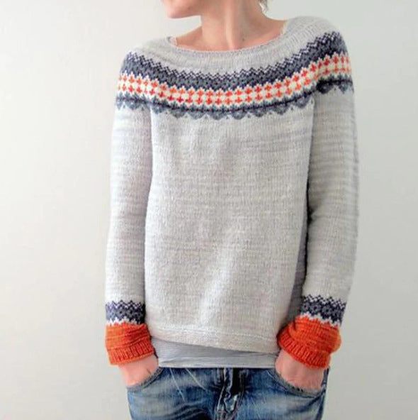 Veronika - Pull Douillet Bleu Pétrole à Motif Sapin