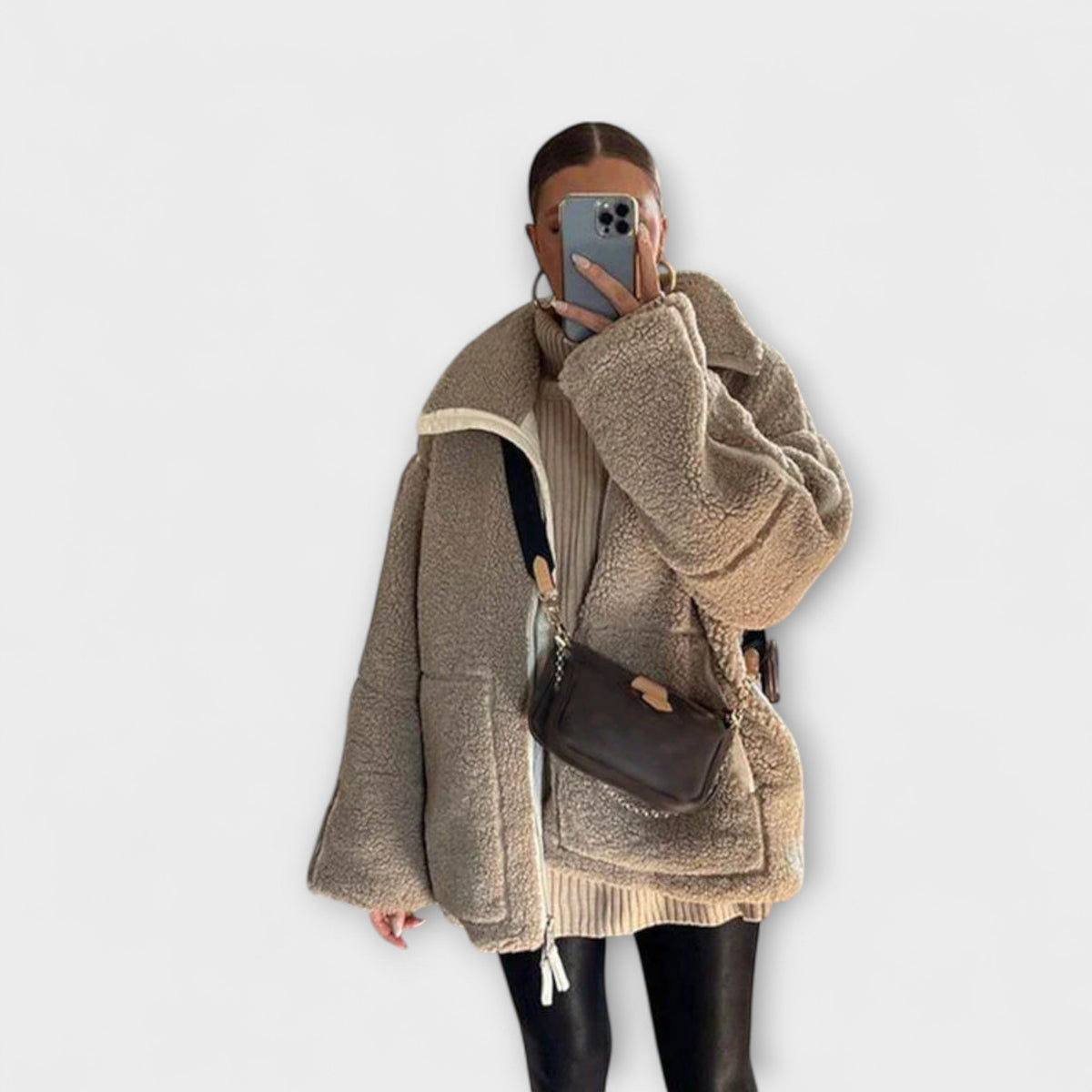 Nuage Polaire - Veste Teddy Oversize Crème