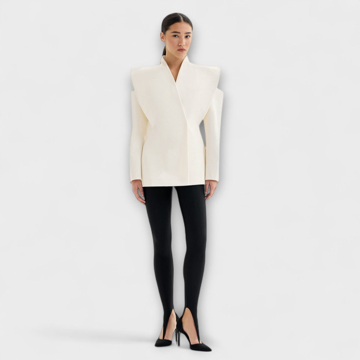 Valeria - Blazer Sculptural Crème
