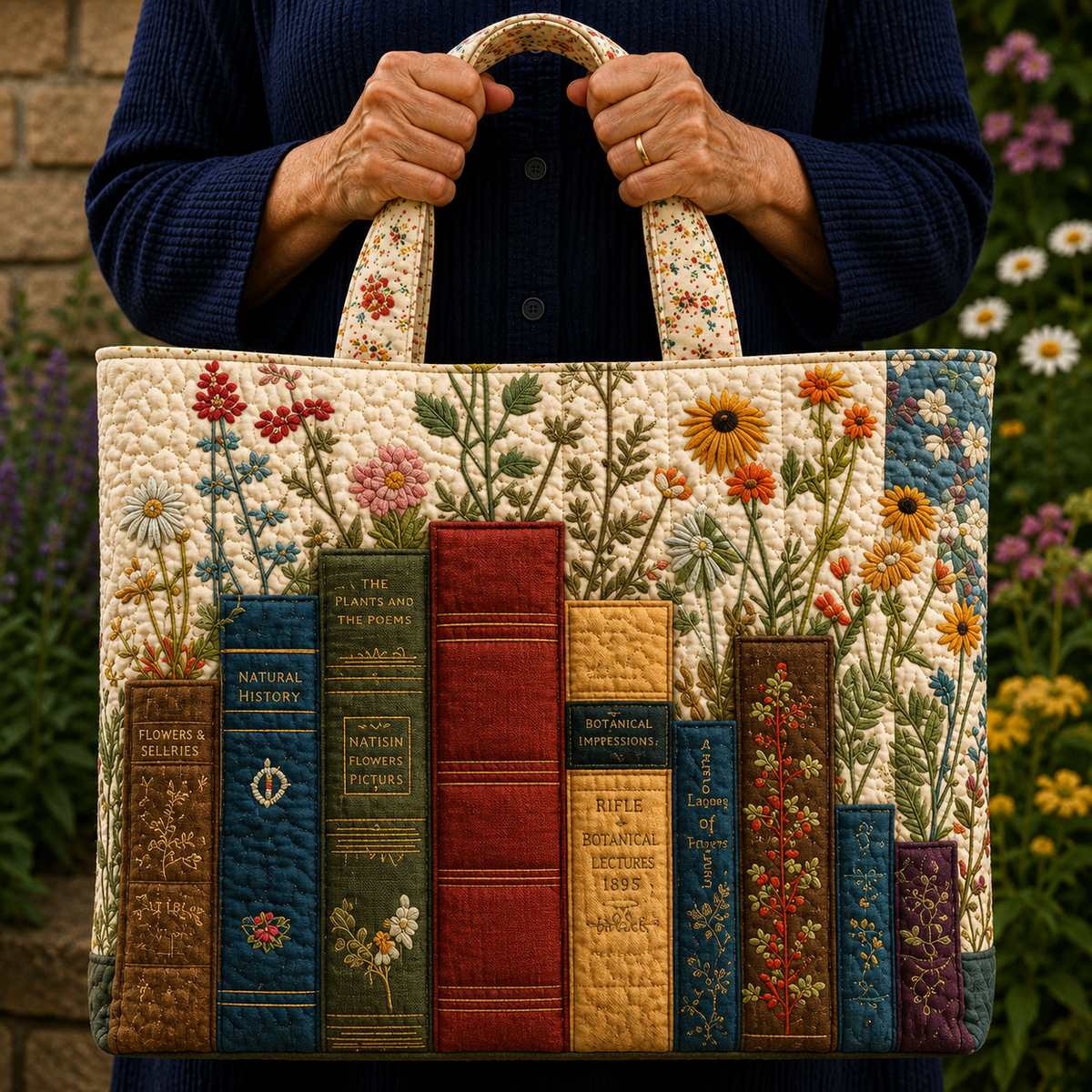 Livres et Fleurs | Sac matelassé