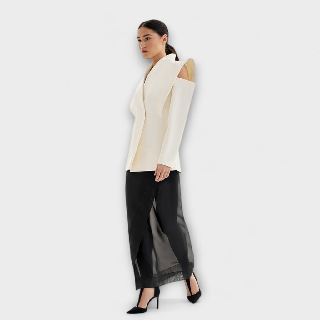 Valeria - Blazer Sculptural Crème