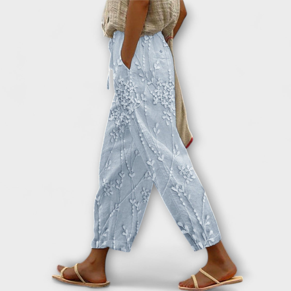 Adelheid - Pantalon à Motif Feuilles de Vigne