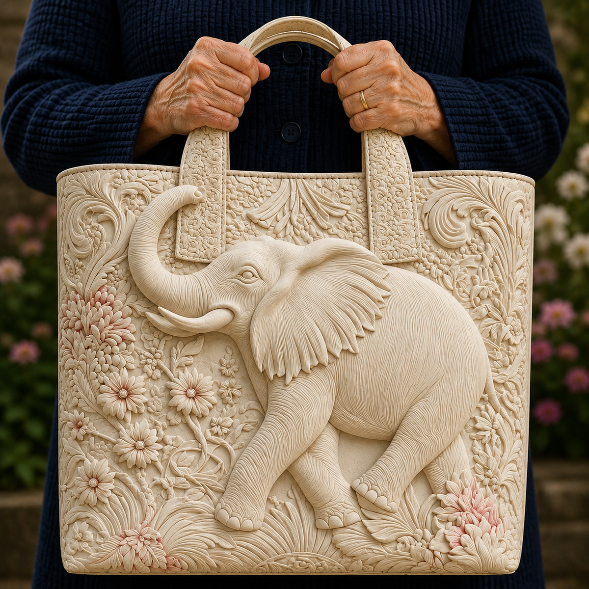 Éléphant Sage | Sac matelassé