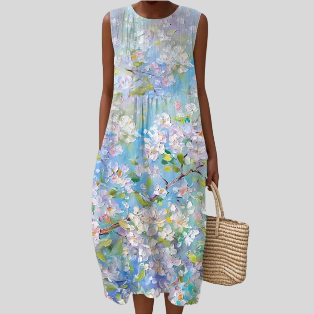 Robe Blanche à Fleurs Pastel