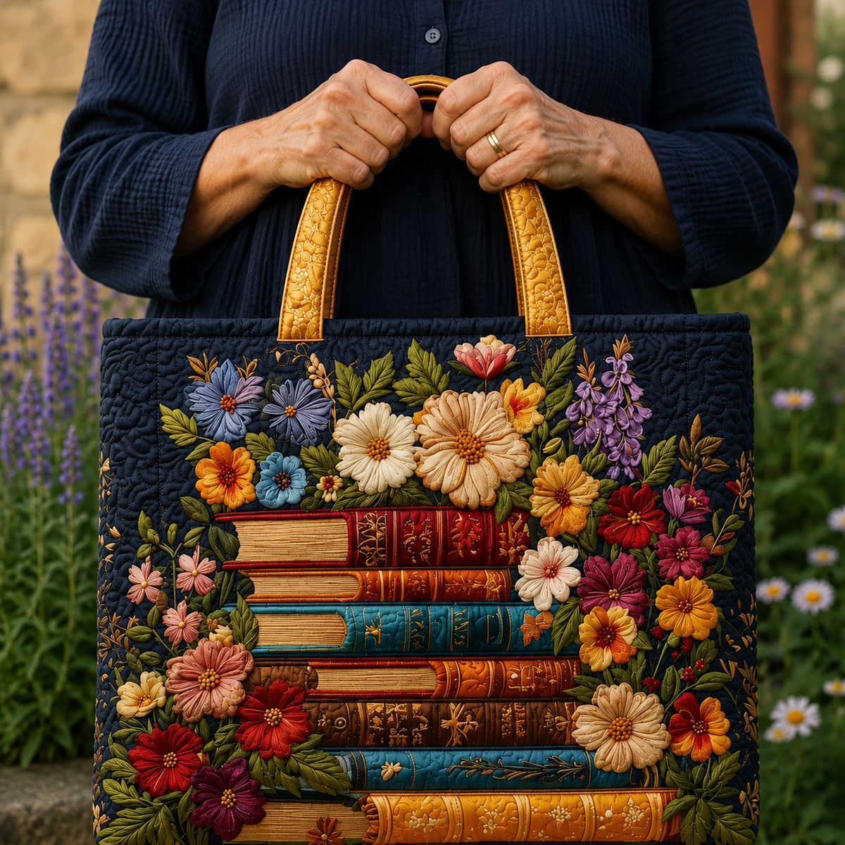 Livres et Fleurs | Sac matelassé