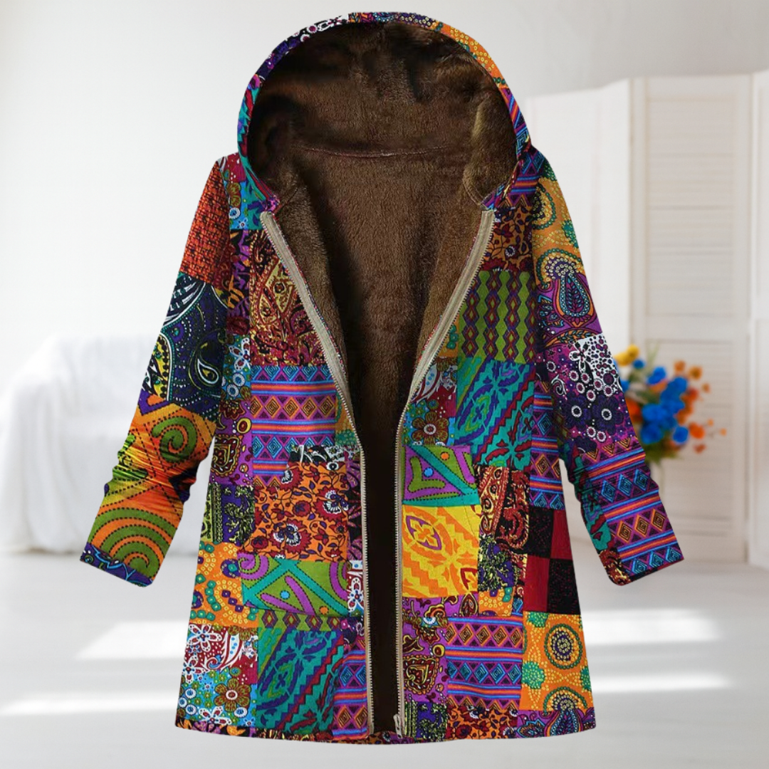Sofia | Manteau à Motif Patchwork Bohème