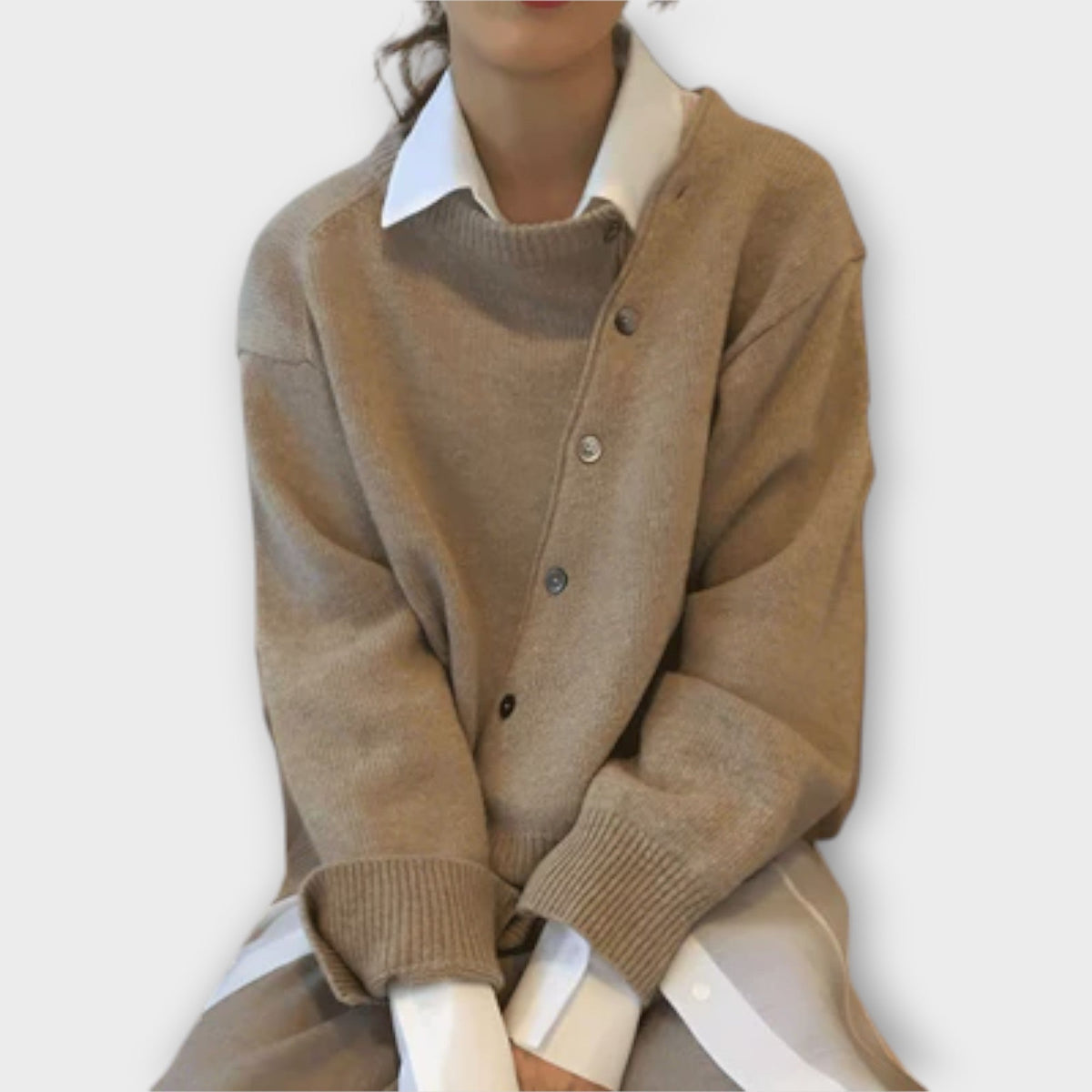 Cathy - Cardigan Décontracté Beige