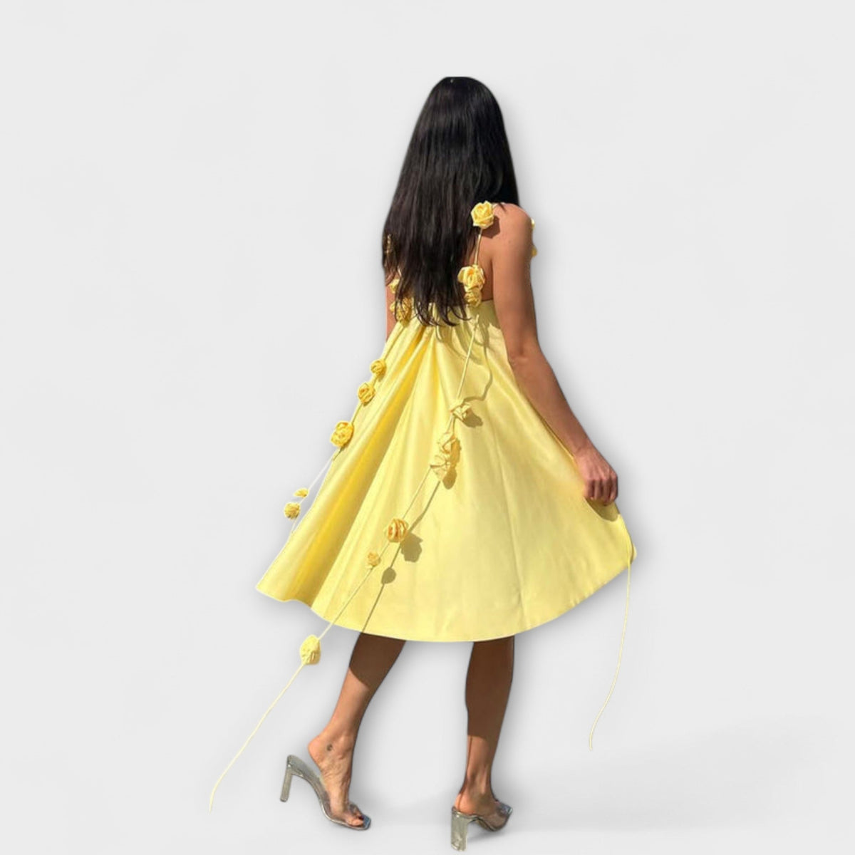 Jordan - Mini-Robe Jaune à Bretelles