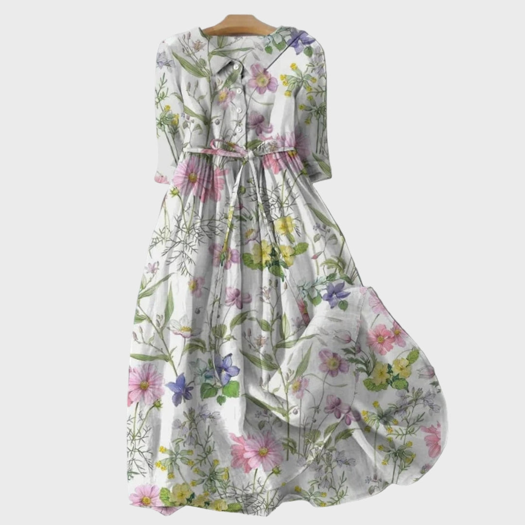 Robe d'Été Délicate à Branches Fleuries