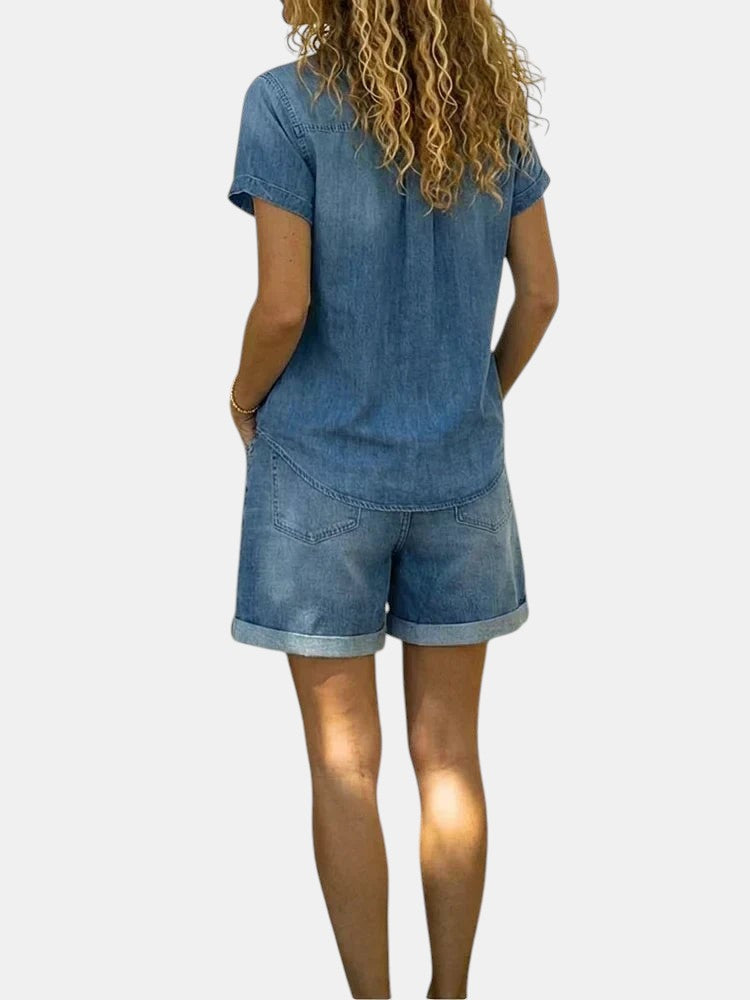 Stefania | Ensemble Commode en Denim Court