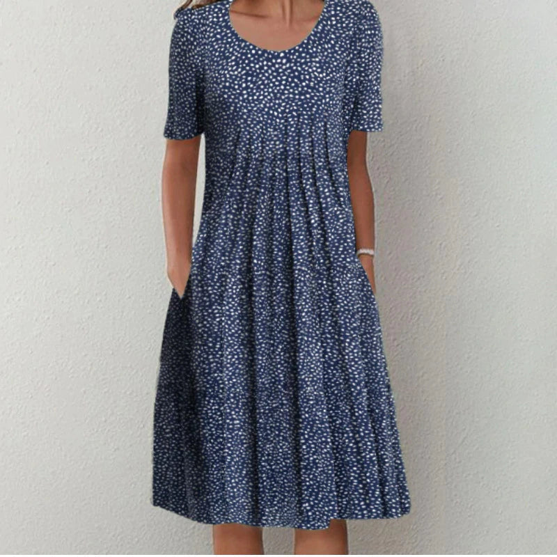 Marta - Robe Midi Blanche à Motif Floral