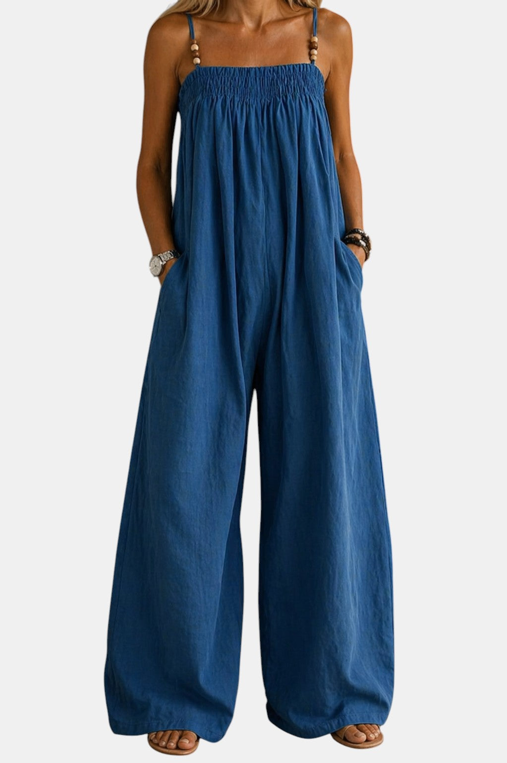 Monica | Combinaison en denim à jambes larges