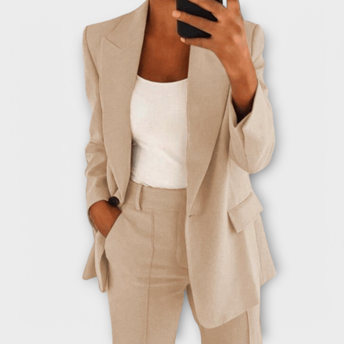 Ensemble Blazer Élégant 2 Pièces Noir