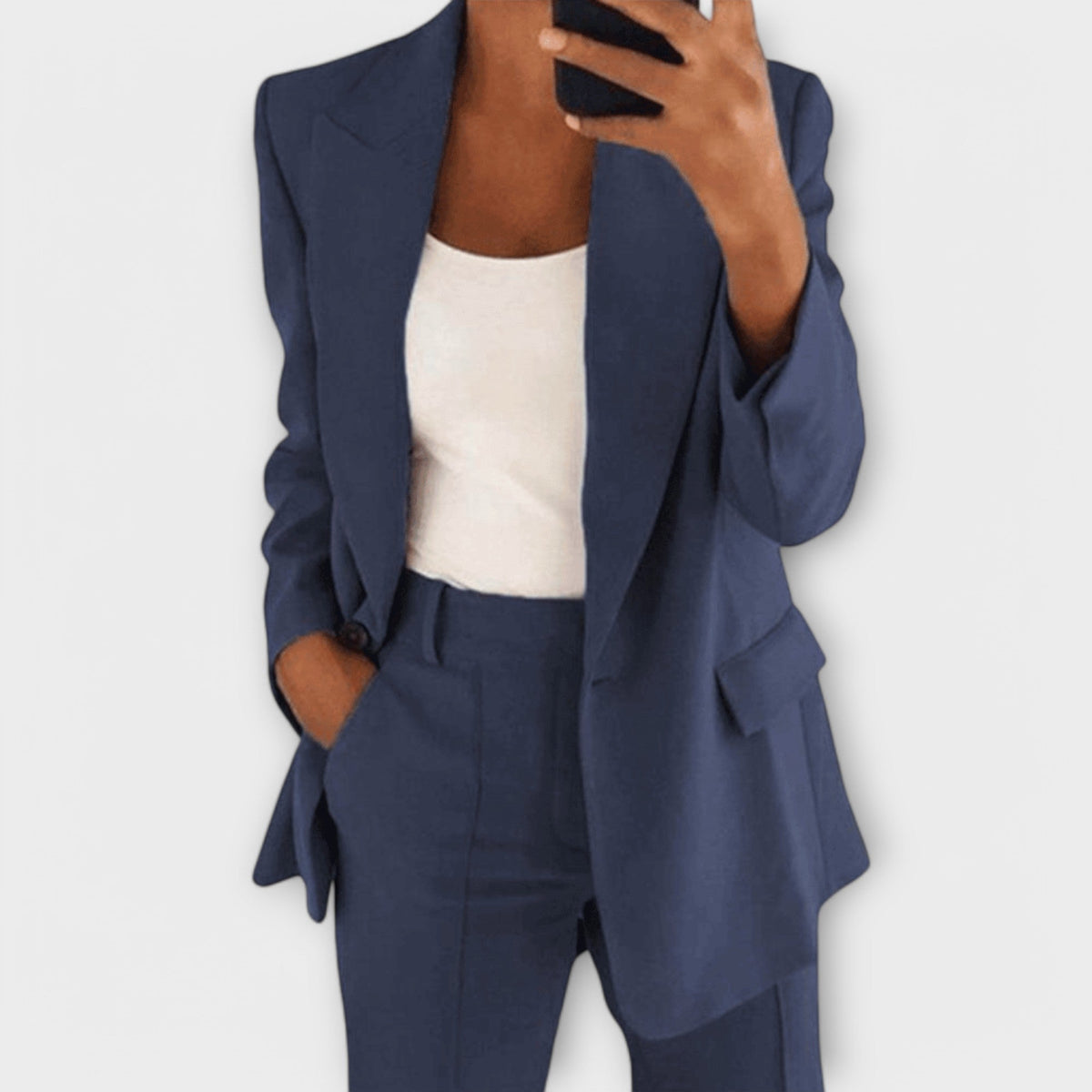 Ensemble Blazer Élégant 2 Pièces Noir