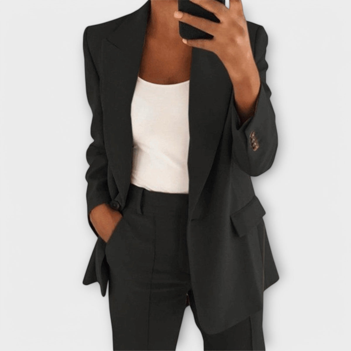 Ensemble Blazer Élégant 2 Pièces Noir