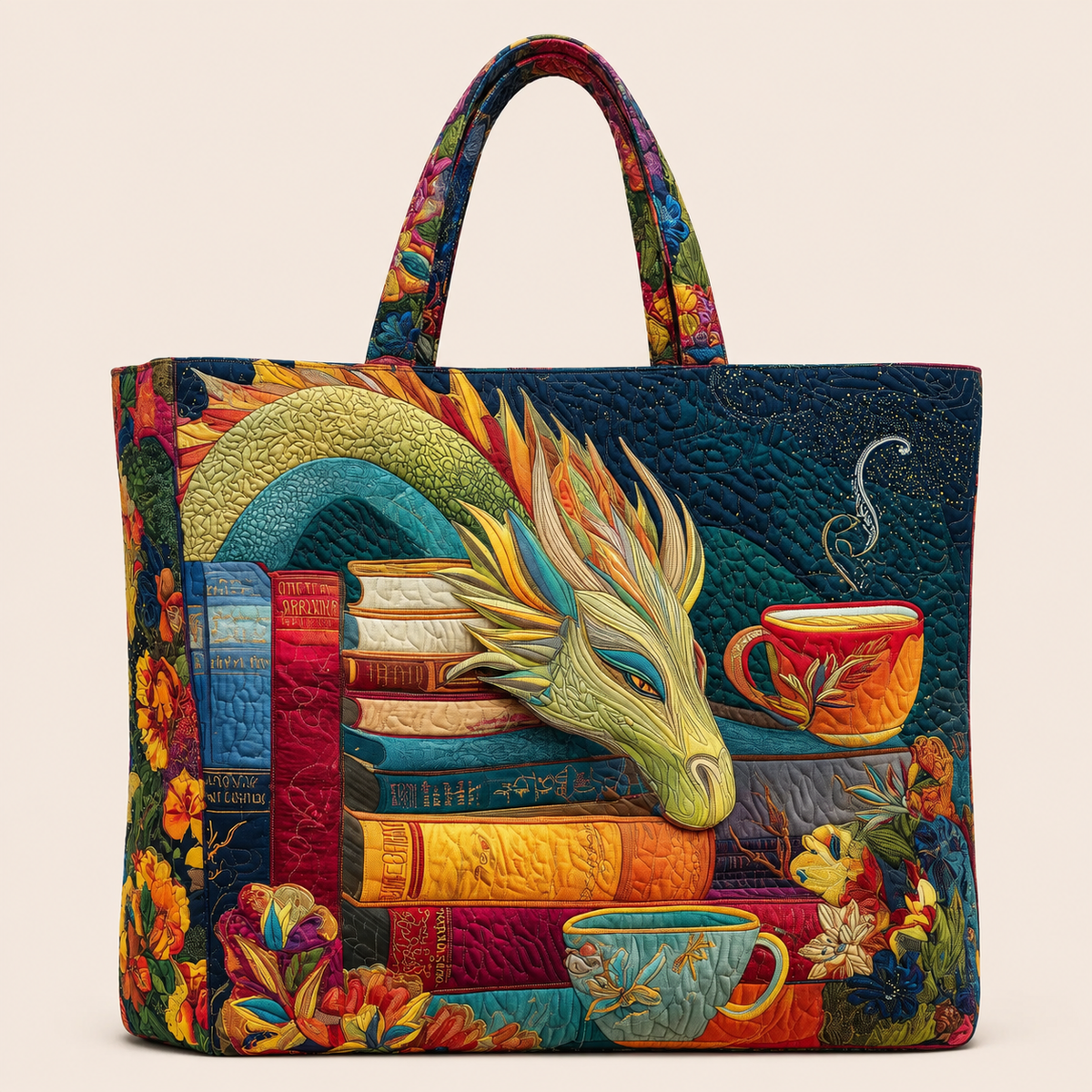 Dragon et Livres Anciens | Sac matelassé