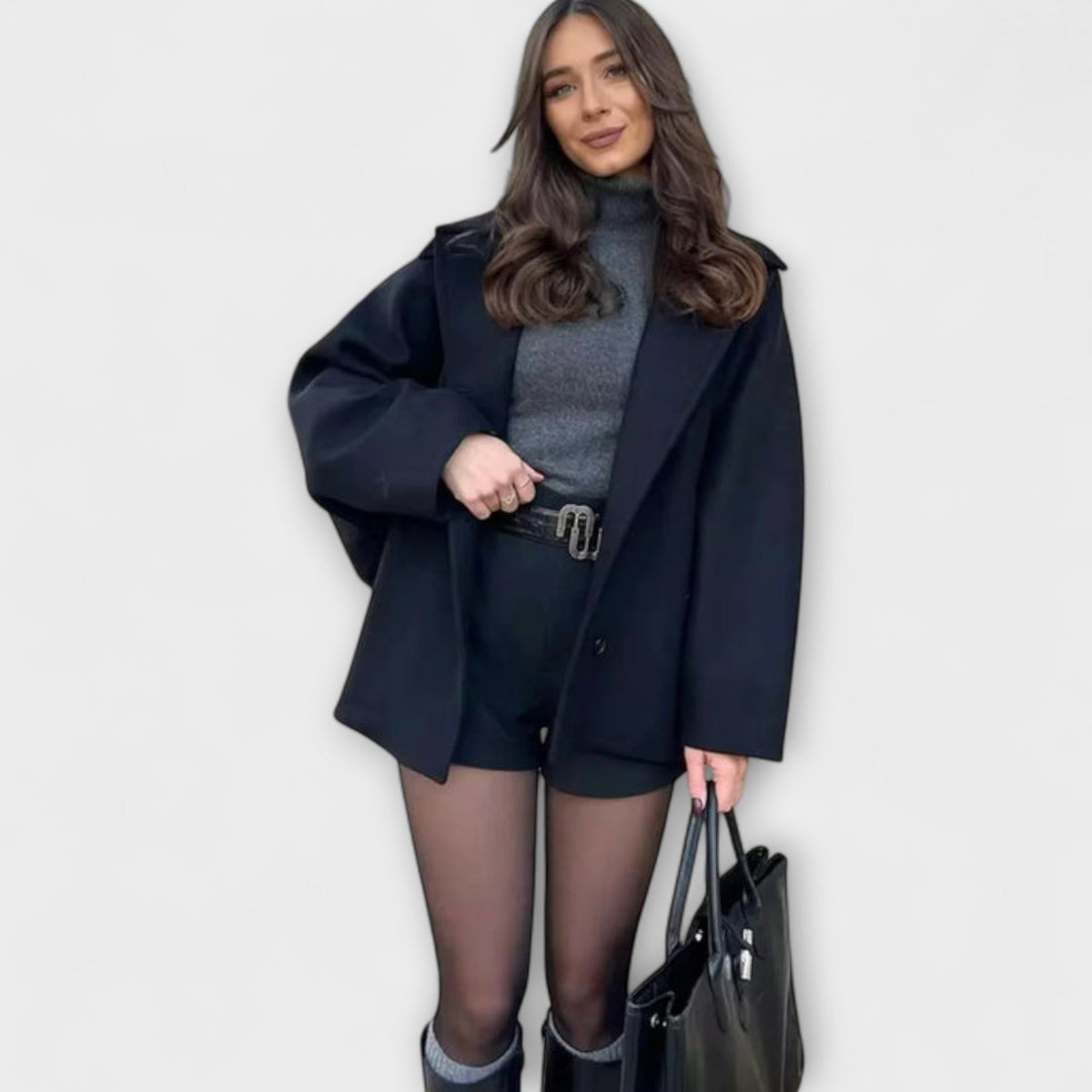 Lovie - Manteau Oversize Beige Chic Urbain