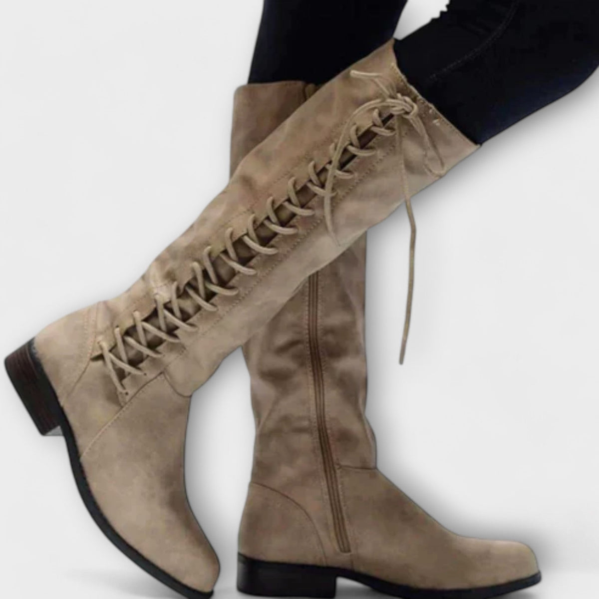 Hiltrud - Bottes Lacées en Cuir Élégantes