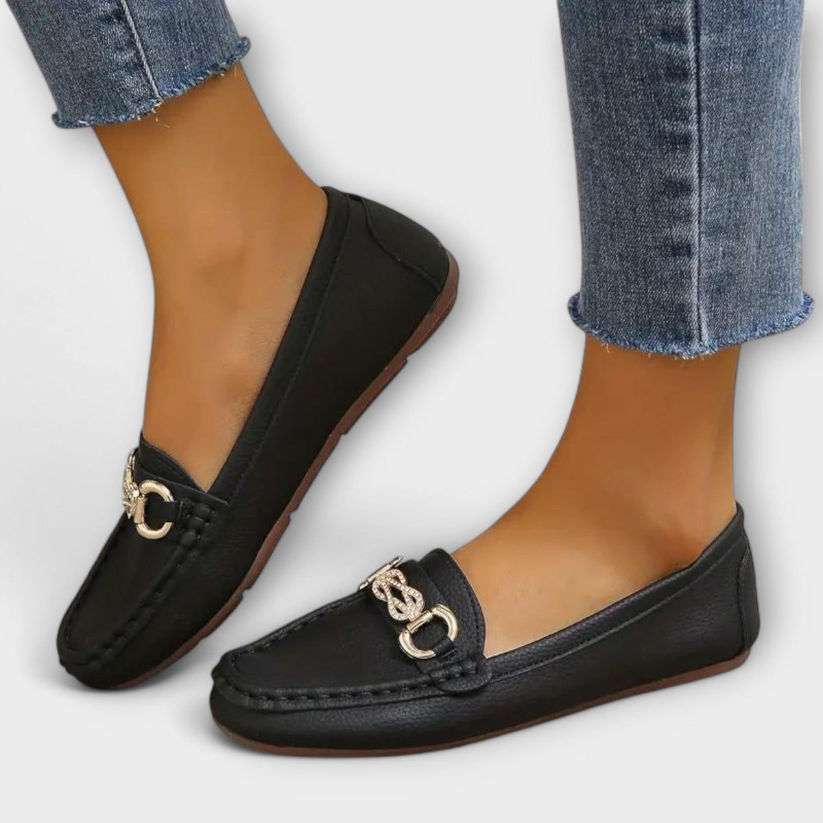 Adele - Mocassins Noirs à Boucle