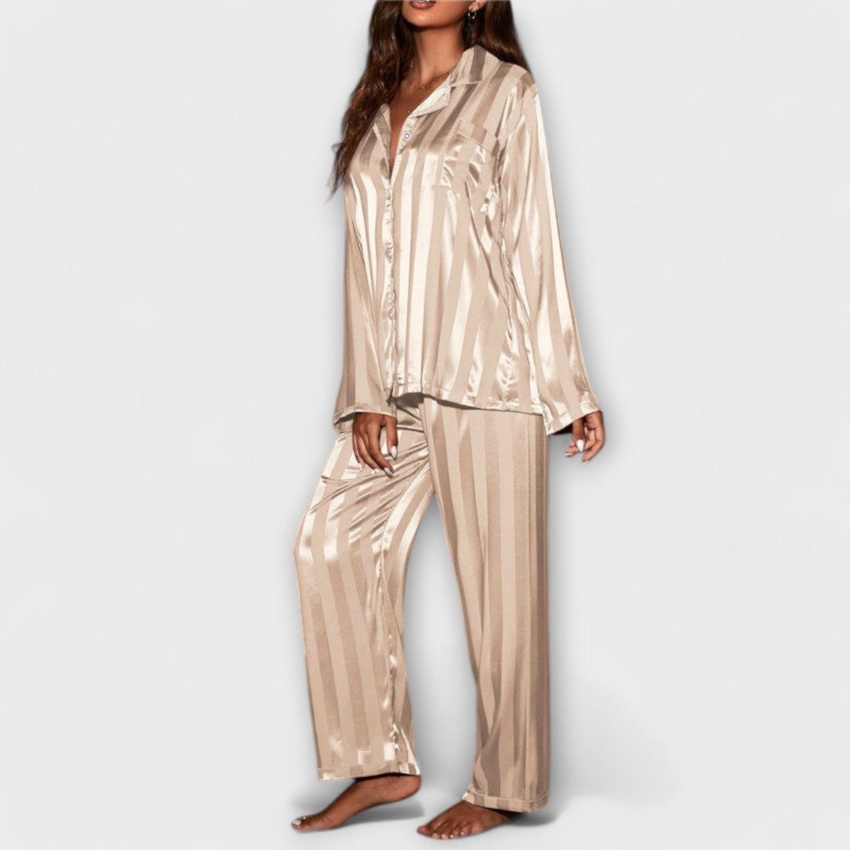 Flair - Ensemble en Satin Luxueux Champagne