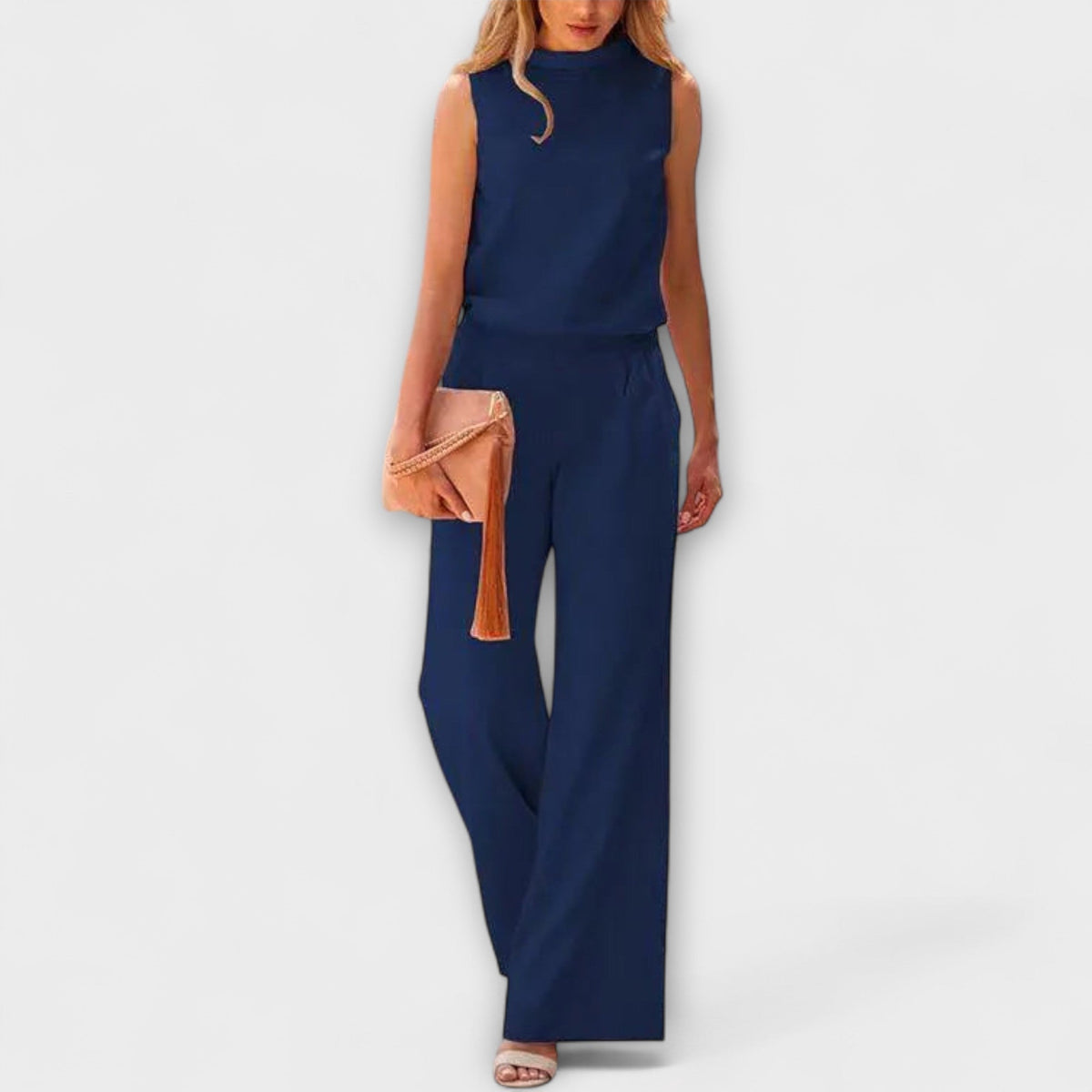 Ariana - Ensemble Bleu Foncé avec Pantalon Fluide